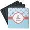 Airplane Theme Square Rubber Backed Coasters - Set of 4 (Personalized)
