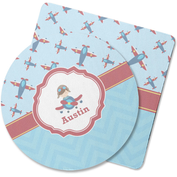 Custom Airplane Theme Rubber Backed Coaster (Personalized)