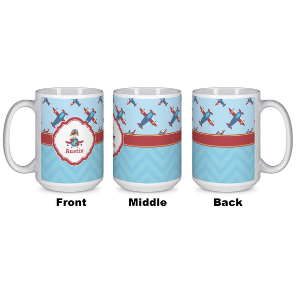 Airplane Theme Coffee Mug - 15 oz - White APPROVAL