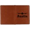 Airplane Theme Cognac Leather Passport Holder Outside Single Sided - Apvl