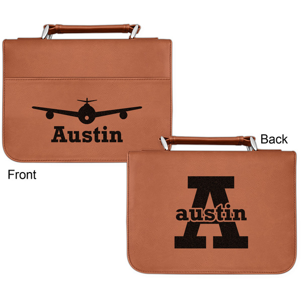 Airplane Theme Cognac Leatherette Bible Covers - Small Double Sided Apvl
