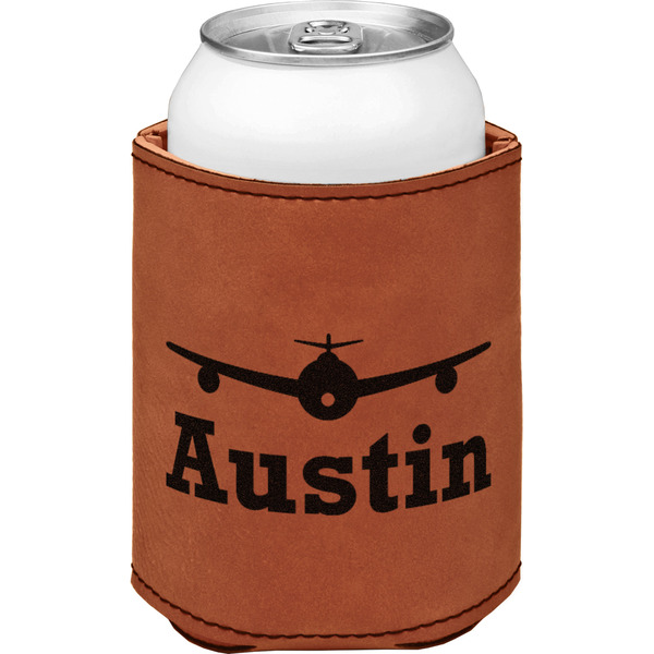 Custom Airplane Theme Leatherette Can Sleeve - Single Sided (Personalized)