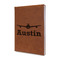Airplane Theme Cognac Leatherette Journal - Main