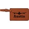 Airplane Theme Cognac Leatherette Luggage Tags