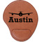 Airplane Theme Cognac Leatherette Mouse Pads with Wrist Support - Flat