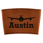 Airplane Theme Leatherette Cup Sleeve (Personalized)