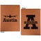 Airplane Theme Cognac Leatherette Portfolios with Notepad - Small - Double Sided- Apvl