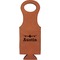 Airplane Theme Cognac Leatherette Wine Totes - Single Front