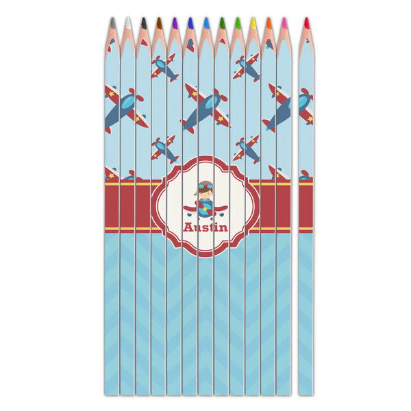 Custom Airplane Theme Colored Pencils (Personalized)