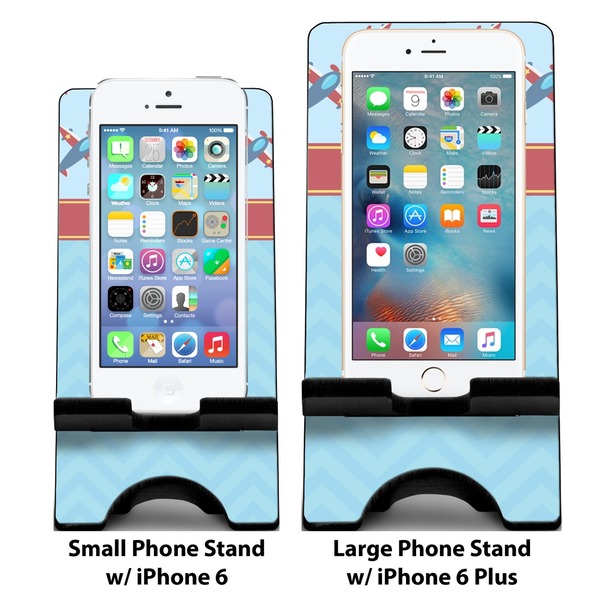 Airplane Theme Compare Phone Stand Sizes - with iPhones