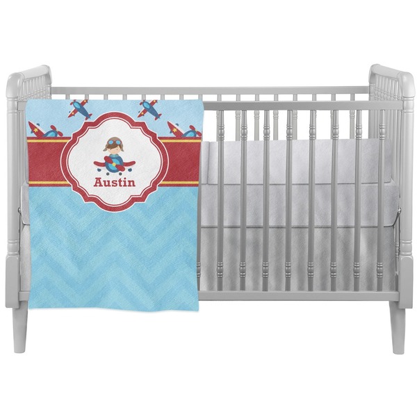 Custom Airplane Theme Crib Comforter / Quilt (Personalized)