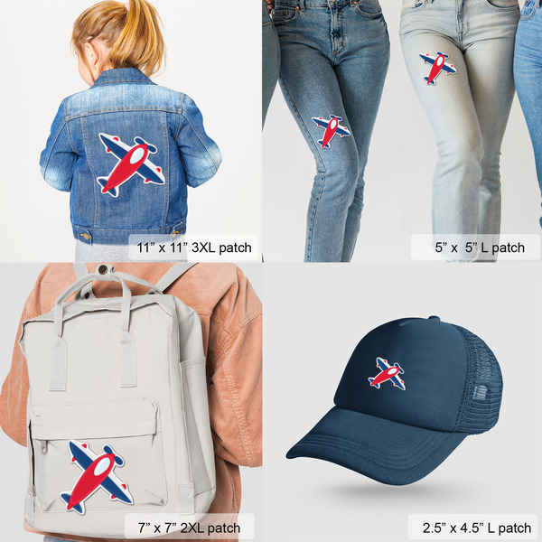Airplane Theme Custom Shape Iron On Patches - LIFESTYLE