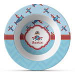 Airplane Theme Plastic Bowl - Microwave Safe - Composite Polymer (Personalized)