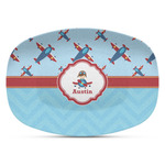 Airplane Theme Plastic Platter - Microwave & Oven Safe Composite Polymer (Personalized)