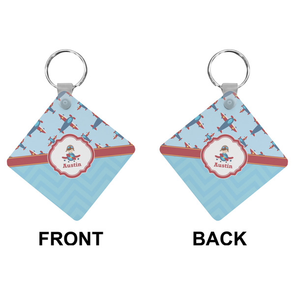 Airplane Theme Diamond Keychain (Front + Back)