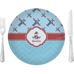 Airplane Theme 10" Glass Lunch / Dinner Plates - Single or Set (Personalized)