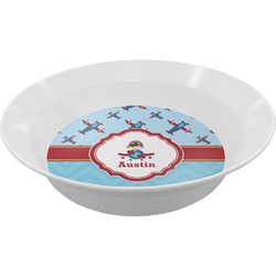 Airplane Theme Melamine Bowl (Personalized)