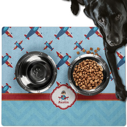 Airplane Theme Dog Food Mat - Large w/ Name or Text