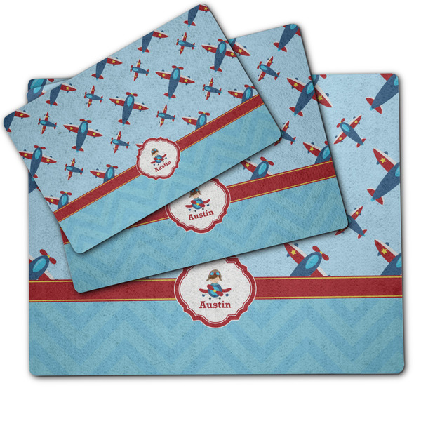 Airplane Theme Dog Food Mat - MAIN (sm, med, lrg)