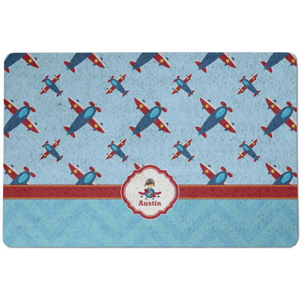 Custom Airplane Theme Dog Food Mat w/ Name or Text