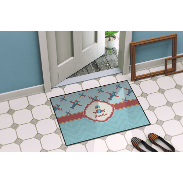 Airplane Theme Door Mat Lifestyle