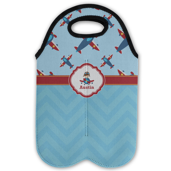 Airplane Theme Double Wine Tote - Flat (new)