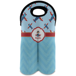 Airplane Theme Wine Tote Bag (2 Bottles) (Personalized)