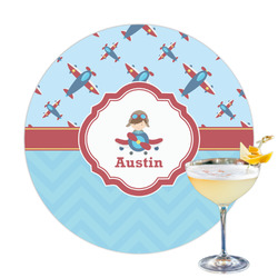 Airplane Theme Printed Drink Topper - 3.25" (Personalized)