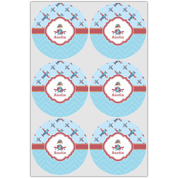 Airplane Theme Drink Topper - XLarge - Set of 6