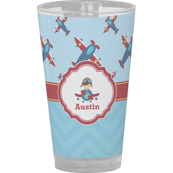 Custom Airplane Theme Pint Glass - Full Color (Personalized)