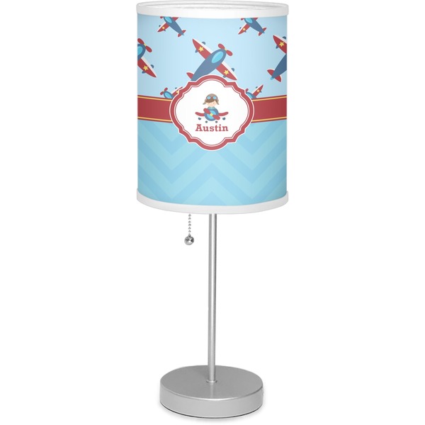 Custom Airplane Theme 7" Drum Lamp with Shade Polyester (Personalized)