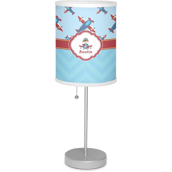 Custom Airplane Theme Lamp with Drum Shade (Personalized)