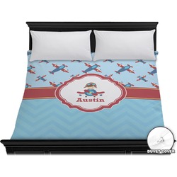 Airplane Theme Duvet Cover - King (Personalized)