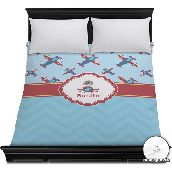 Custom Airplane Theme Duvet Cover - Full / Queen (Personalized)
