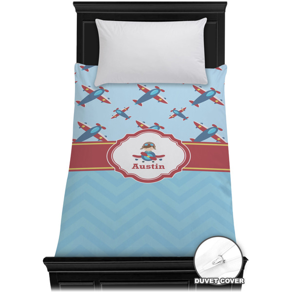 Custom Airplane Theme Duvet Cover - Twin XL (Personalized)