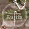 Airplane Theme Engraved Glass Ornament (Personalized)