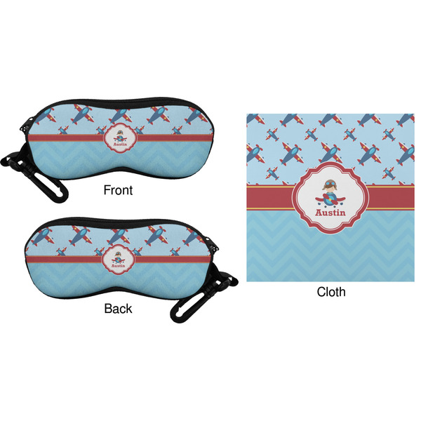 Airplane Theme Eyeglass Case & Cloth (Approval)