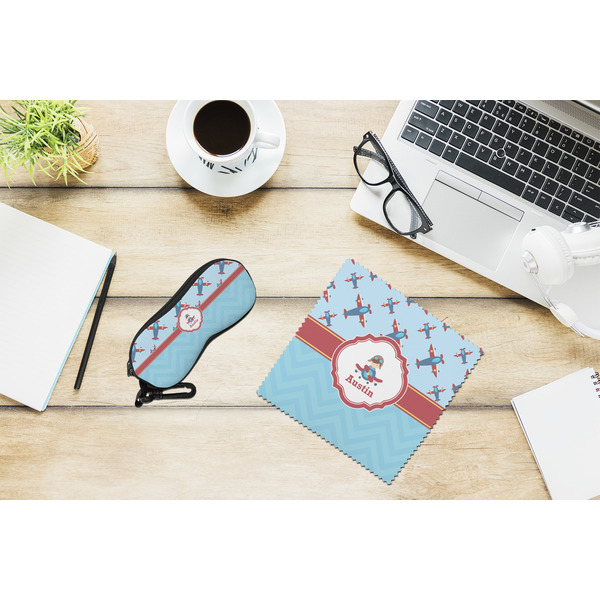 Airplane Theme Eyeglass Case and Cloth Set - LIFESTYLE