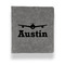 Airplane Theme Leather Binder - 1" - Grey (Personalized)