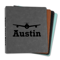 Airplane Theme Leather Binder - 1" (Personalized)