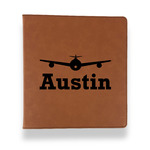 Airplane Theme Leather Binder - 1" - Rawhide (Personalized)