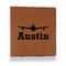 Airplane Theme Leather Binder - 1" - Rawhide - Front View
