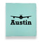 Airplane Theme Leather Binder - 1" - Teal (Personalized)