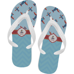 Airplane Theme Flip Flops - Large (Personalized)