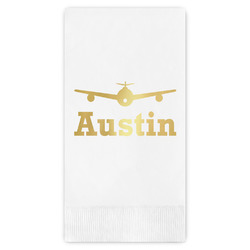 Airplane Theme Guest Napkins - Foil Stamped (Personalized)