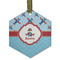 Airplane Theme Frosted Glass Ornament - Hexagon