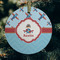 Airplane Theme Frosted Glass Ornament - Round (Lifestyle)
