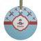 Airplane Theme Frosted Glass Ornament - Round
