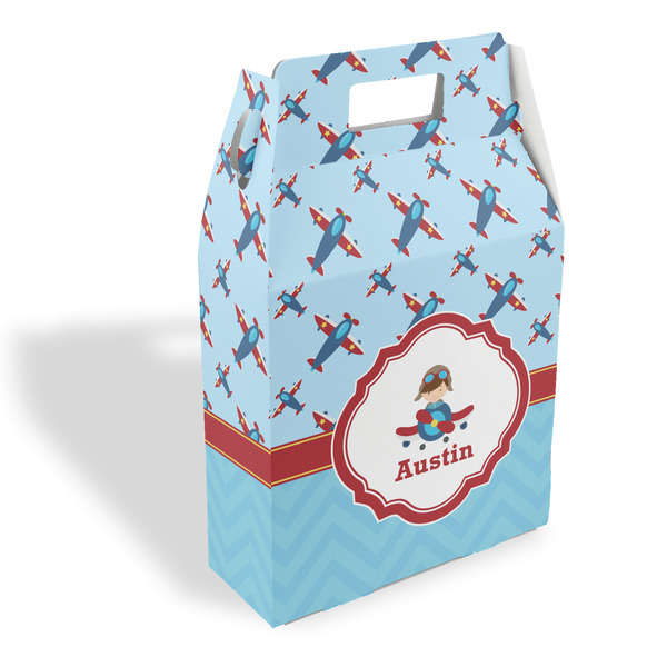 Custom Airplane Theme Gable Favor Box (Personalized)