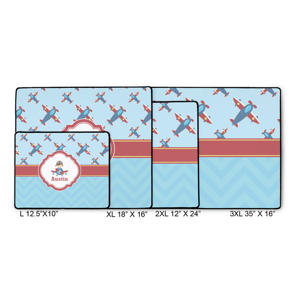 Airplane Theme Gaming Mats - SIZE CHART